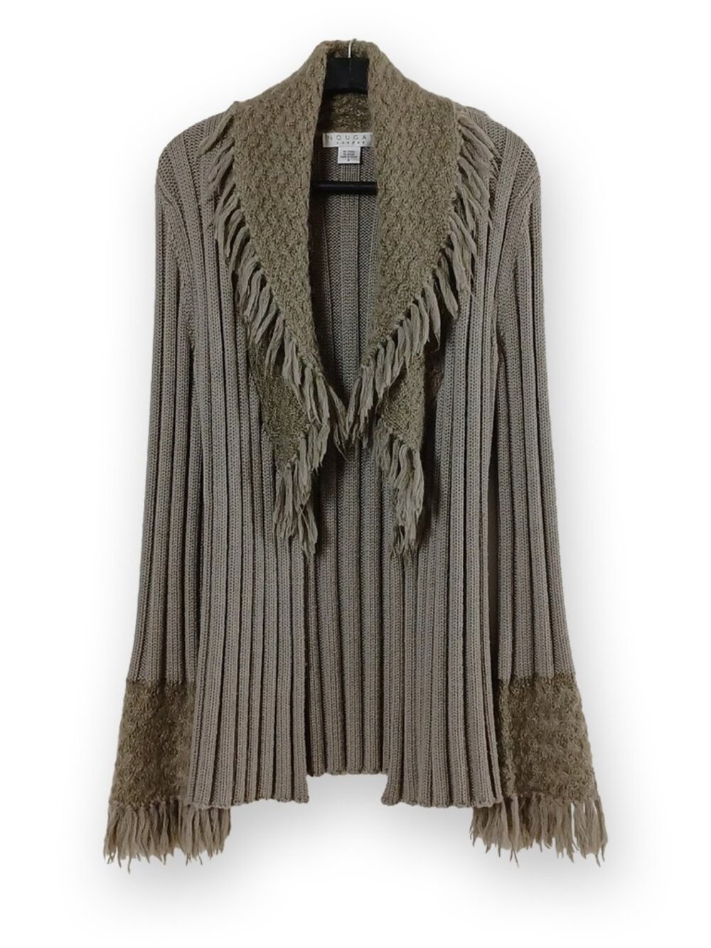 Nougat London Vintage Wool Mohair Fringe Open Front Cardigan Size M